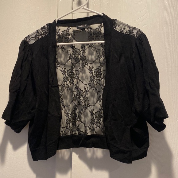 Black lace shirt sweater - Picture 1 of 2